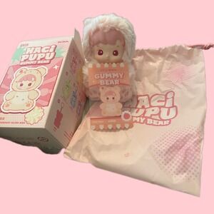 Authentic POP MART HACIPUPU‎ GUMMY BEAR SERIES VINYL PLUSH PENDANT [Peach]